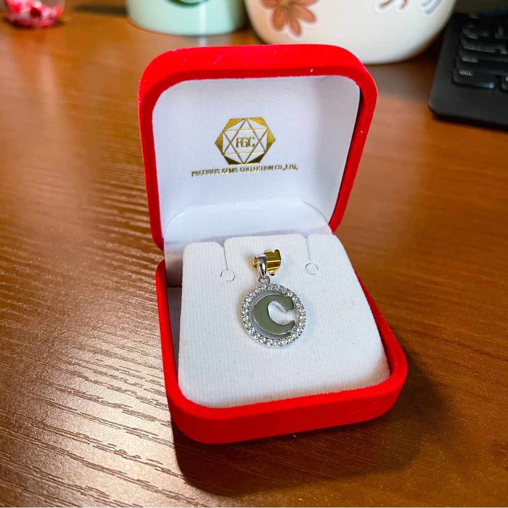 “C” Sterling Silver Necklace Pendant